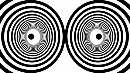 Stunning black and white optical illusion with concentric circles