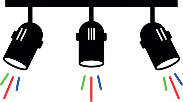 Spotlight track light fixture illustration