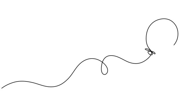 balloon continuous one line drawing animation, Speech bubble continuous video one line drawing, minimalist line illustration done in one line animation, Balloon with heart shape animation