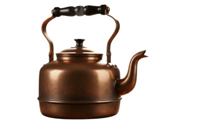 Copper kettle isolated on transparent background