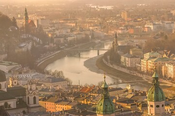 Naklejka premium Aerial view of Salzburg, Austria