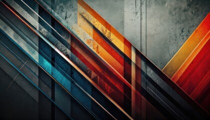 Obraz premium Abstract geometric design with vibrant colors and sharp lines.