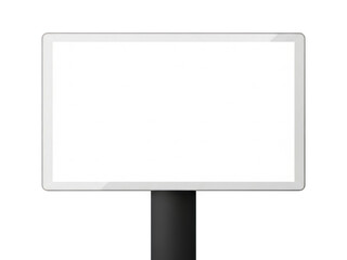 Fototapeta premium Blank white digital billboard screen on a pole isolated on transparent background