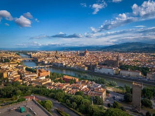 Fototapeta premium aerial view of Florence from the hills