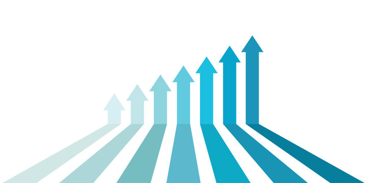 7 arrows going up business competition profit growth