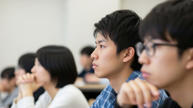 大学の授業・講義を受ける大学生