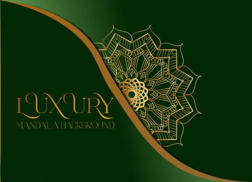 Luxury mandala background design gold color presentation.