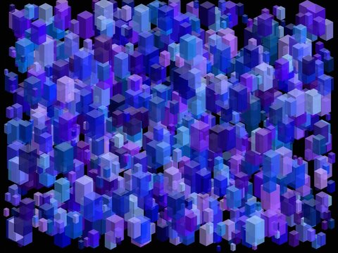 many 3D solids background