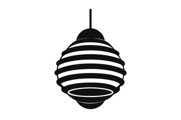 beehive hanging line art silhouette vector illustration