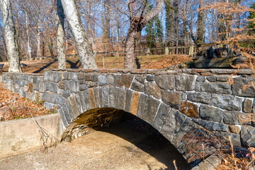 Stone arch Bridge in Brandywine park made by Brandywhine Gneiss  (Blue stone) which is Wilmington Complex stone