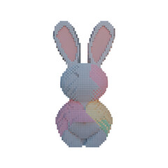 Easter sunday bunny isolated on transparent background