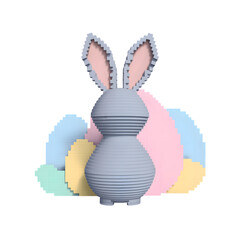 Easter sunday bunny decoration isolated on transparent background