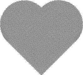 Black and White Halftone Heart Logo Graphic Design Element