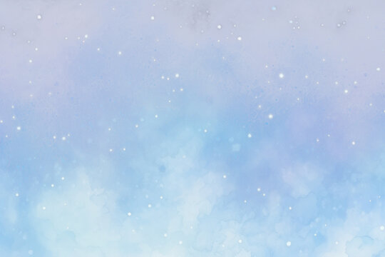 Dreamy watercolor starry night png overlay effect, transparent background