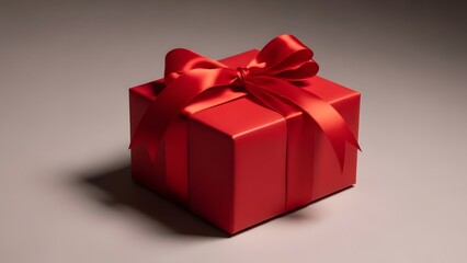 Obraz premium Valentine's day gift idea beautifully wrapped red present