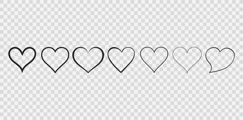 Cute Romantic Black decorative heart icon for Valentine Card vector illustration, 
Love and Wedding Celebration graphic design