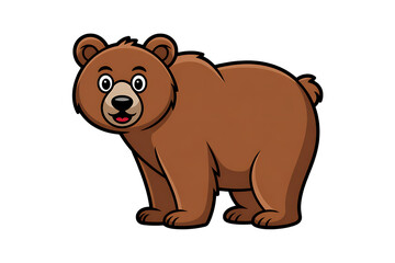 Obraz premium Cartoon brown bear illustration
