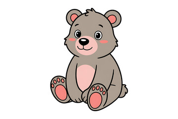 Cartoon bear sitting illustration