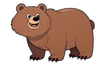 Fototapeta premium Cartoon brown bear illustration