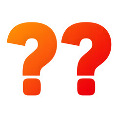 Two vibrant gradient question marks symbolizing query, doubt, or the unknown