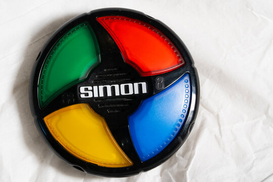 Simon short term memory game close up white background