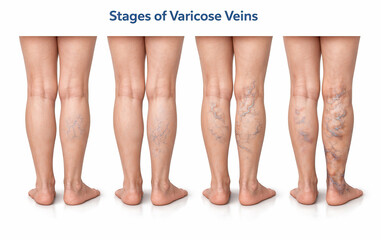 Varicose veins on a female senior leg