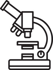 Obraz premium Simple Hand drawn Outline Microscope Tool for Scientific Research Icon