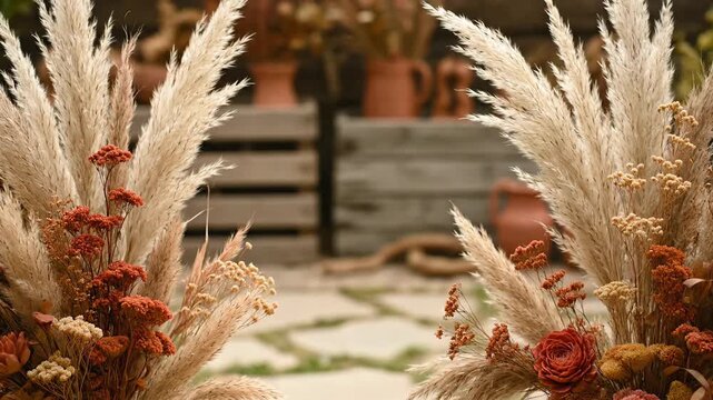 Boho Outdoor Background With Natural Light And Copy Space