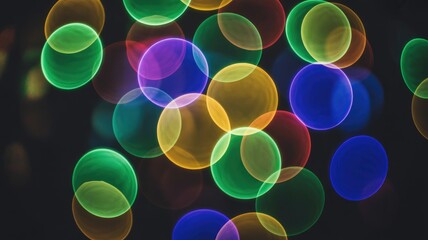 Vibrant multicolored lights create dynamic festive atmosphere