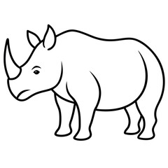 Fototapeta premium Rhinoceros outline vector illustration 
