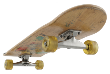 Used Skateboard on White Background - Isolated