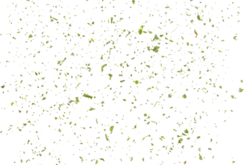 Chopped dry parsley leaves flying, isolated on white, clipping 