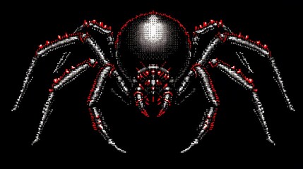 Dynamic Retro Pixel Art of a Venomous Spider Enemy as a Striking Game Icon with Nostalgic Aesthetic