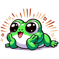 A frog lying flat on the ground relaxing