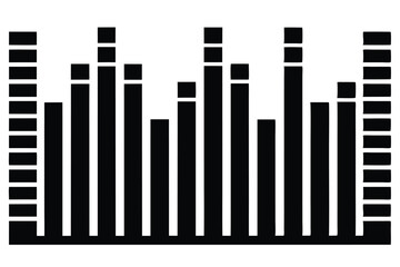 Fototapeta premium equalizer bars line art silhouette vector illustration