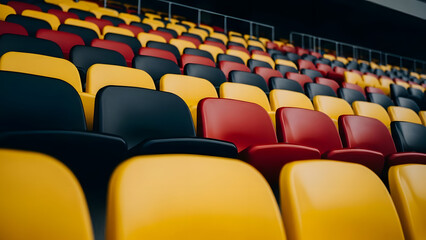 Fototapeta premium Colorful Stadium Seats in Rows