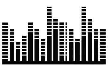 Obraz premium equalizer bars line art silhouette vector illustration