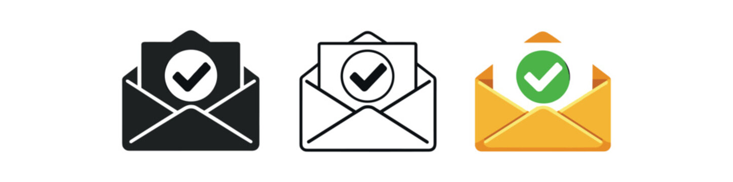 verification email confirmation letter open with green tick inside