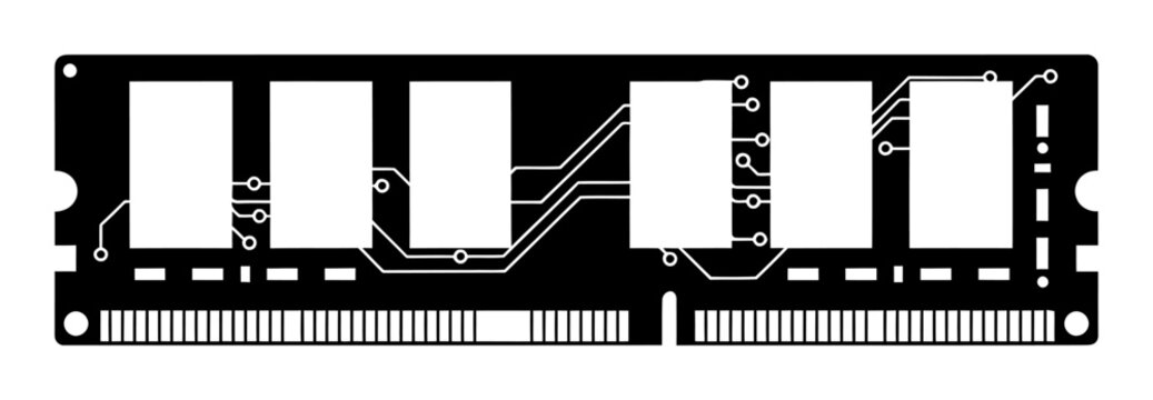 RAM Memory Stick - Minimalist Vector Silhouette