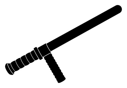 Police Baton Silhouette - Vector Illustration