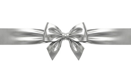 Elegant Silver Satin Ribbon Bow For Luxury Gift