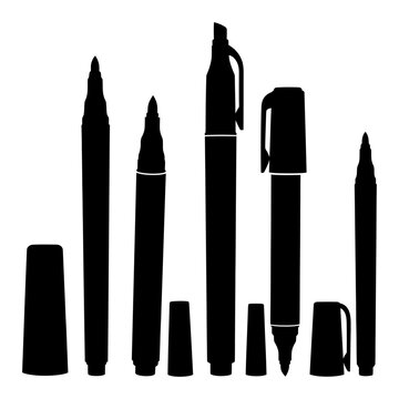 Minimalist Marker Silhouette - Black Vector Design