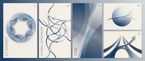 G7 summit artwork featuring global leadership themes and a futuristic vision for cooperation in 2026