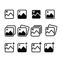 Photo or Image Symbols Icon Set Vector Design.