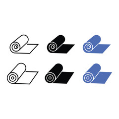 Yoga Mat Icon Set Vector Design.