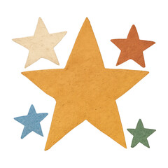 Naklejka premium PNG Colorful stars on textured background.