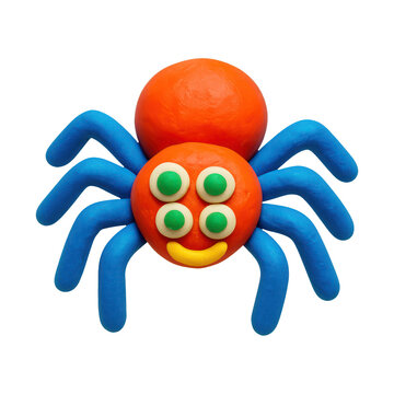 PNG Colorful clay spider sculpture