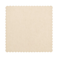 PNG Beige scalloped square fabric piece