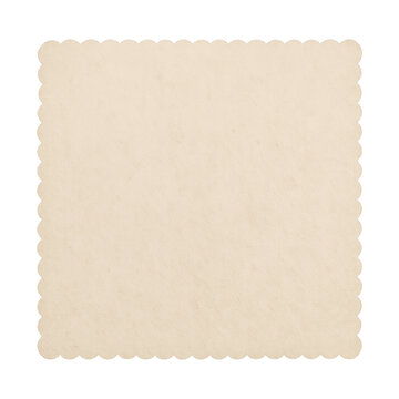 PNG Beige scalloped square fabric piece