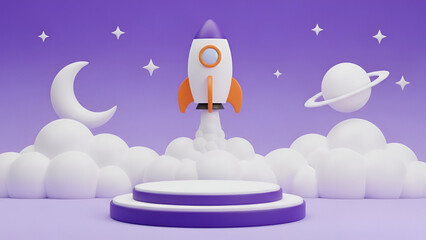 Rocket launching into space